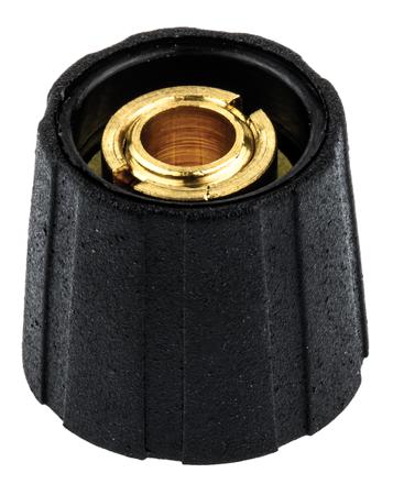 S150250-BLK Sifam 15.5mm Black Potentiometer Knob for 6.35mm Shaft Splined,