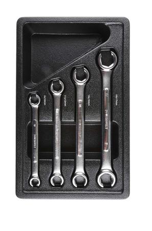 480-6824 RS PRO 4-Piece Spanner Set, 11 x 12 mm, 13 x 14 mm, 15 x 1 mm, 9 x 10 mm, Chrome Vanadium Steel