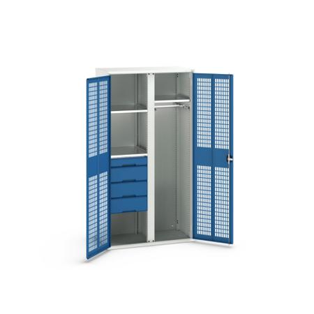 16926776.11 Bott 2 Door, 4 Drawer Sheet Steel Cupboard, 1050 x 550 x 2000mm