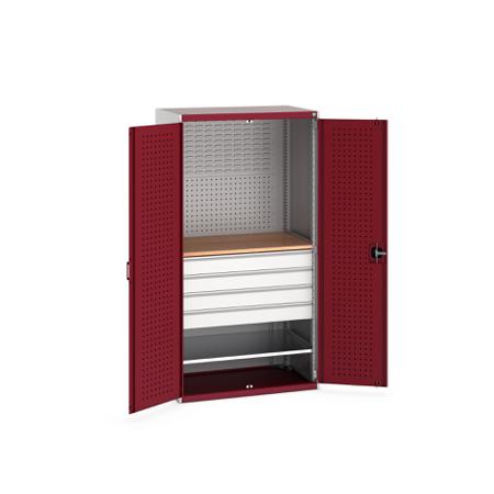 40022092-24V Bott 2 Door, 4 Drawer Sheet Steel Floor Standing Cupboard, 1300 X 650 X 2000mm