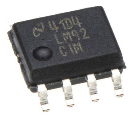 LM92CIM/NOPB Texas Instruments Temperature Sensor, Digital Output, Surface Mount, Serial-I2C, SMBus, ±1.5°C, 8 Pins