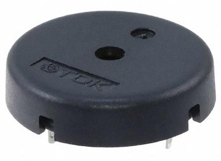 PS1740P02E TDK 75dB PCB Mount High External Piezo Buzzer, 17 (Dia.) x 7.5mm, 3V ac Min, 30V ac Max