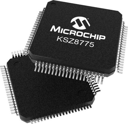 KSZ8775CLXIC Microchip , Ethernet Switch IC, 10 → 100Mbps MII, RGMII, RMII, 3.3 V, 80-Pin LQFP