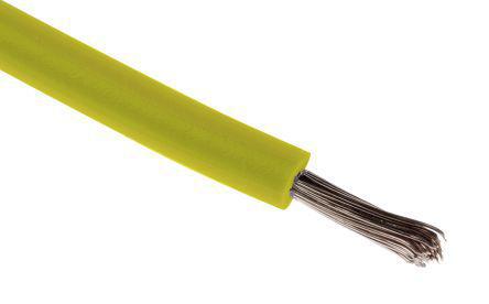910-8431 RS Pro Yellow, 305m PVC UL1007 Hookup & Equipment Wire Flame Retardant, 300 V 20 AWG