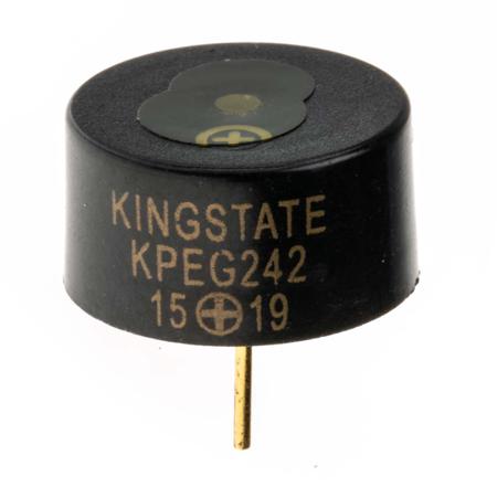535-8253 RS PRO 70dB Through Hole Continuous Internal Piezo Buzzer, 13.7 (Dia.) x 7.6mm, 3V dc Min, 20V dc Max