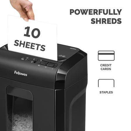 4630701 Fellowes Powershred 10M 19L Mini Cut Shredder Sheet Shreading