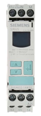 3UG4632-1AW30 Siemens Voltage Monitoring Relay, 1 Phase, SPDT, 10 → 600V ac/dc, DIN Rail