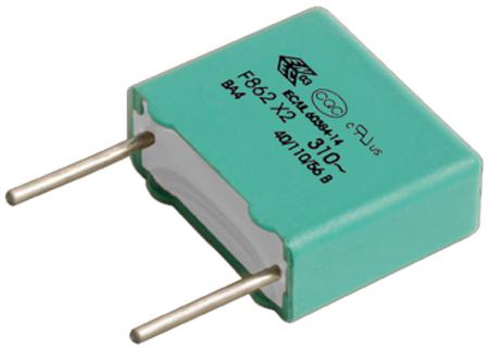F862DP824K310ZLH0J KEMET F862 Polypropylene Film Capacitor, 310V ac, ±10%, 820nF, Through Hole