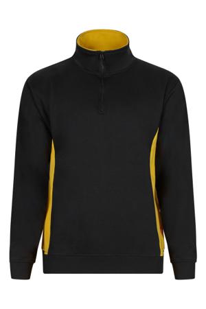 105704_00-17_XL Velilla 105704 Black/Yellow 35% Cotton, 65% Polyester Sweat Shirt XL