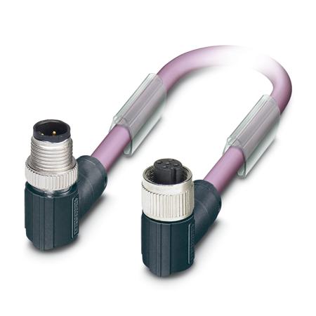 1543906 Phoenix Contact Right Angle Male 5 way M12 to Right Angle Female 5 way M12 Sensor Actuator Cable, 500mm