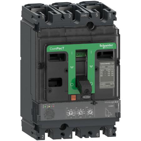 C25W32D160 Schneider Electric, ComPacT MCCB 3P 160A, Fixed Mount