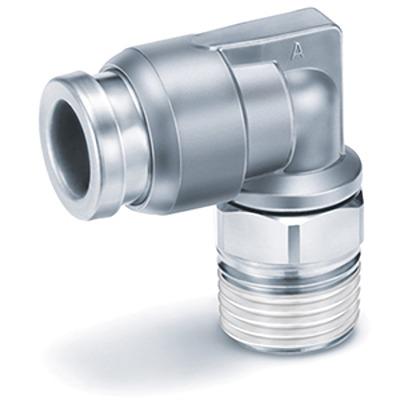 KQB2L06-G03 SMC KQB Series Elbow Fitting, 6 mm to G 3/8 Male, Threaded-to-Tube Connection Style,