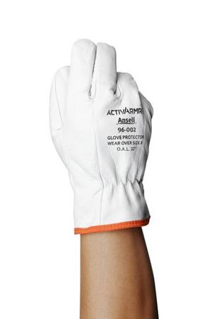 RIGLVCVR070 Ansell ActivArmr 96-002 White Leather Abrasion Resistant, Cut Resistant, Puncture Resistant Leather Overglove, Size 7