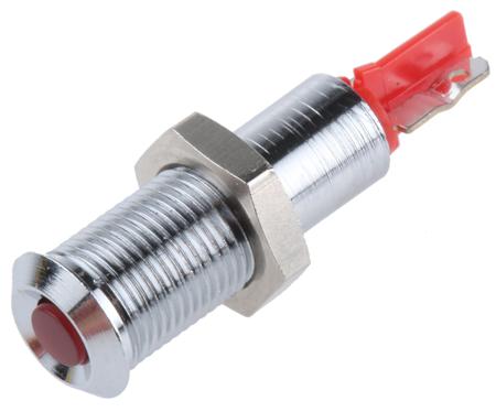SMCP06002 Signal Construct Red Panel Mount Indicator, 12 → 14V, 6mm Mounting Hole Size, Solder Tab Termination, IP67