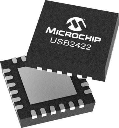 USB2422T-I/MJ Microchip , USB Controller, USB 2.0, 1.2 V, 24-Pin SQFN