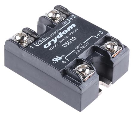 D5D10 Sensata Crydom 1-DC Series Solid State Relay, 10 A Load, Surface Mount, 385 V dc Load, 32 V Control