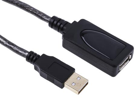 182-8835 RS PRO USB 2.0, Male USB A to Female USB A, 12m