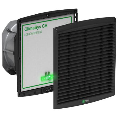 NSYCVF300M230DG Schneider Electric ClimaSys Series Filter Fan, 145 → 253 V, 300m³/h Unimpeded, IP54, 116 x 248mm