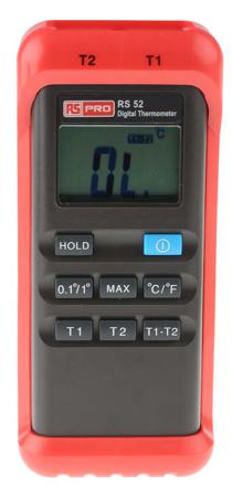 144-6606 RS Pro Thermometer Kit Mineral Insulated Probes, RS52 Thermometer, Type K Surface Probes