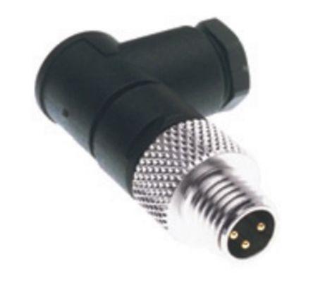 BS-5231-0 Turck BS Series, 3 Pole Right Angle Cable Mount Connector Socket, IP67, Male Contacts, Threaded Mating
