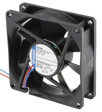 8412NH DC Axial Fan, 80 x 80 x 25mm, 79m³/h, 2.2W, 12 V dc (8400N Series)