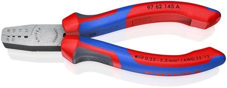 97 62 145 A Knipex 97 Hand Crimp Tool for Bootlace Ferrule, 0,25 → 2,5mm² Wire
