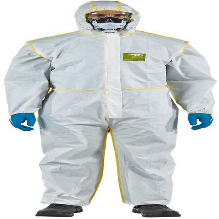 WY23B-00129-04 Ansell White, Yellow Coverall, EN 1073-2, EN 1149-5, EN 14126, L