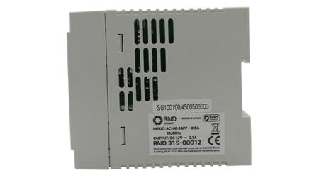 RND-315-00012 RND RND 315 Switched Mode DIN Rail Power Supply, 100 → 240V ac ac Input, 12V dc dc Output, 2.5A Output, 30W