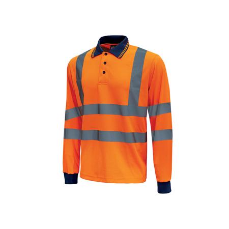 WHL199OF-L UPower Hi - Light Fluorescent Yellow Cotton, Polyester Polo Shirt, UK- M, EUR- L