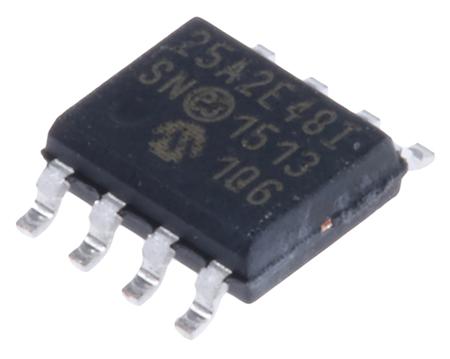 25AA02E48-I/SN Microchip,  2 kB Serial EEPROM,  50 ns 8-Pin SOIC SPI
