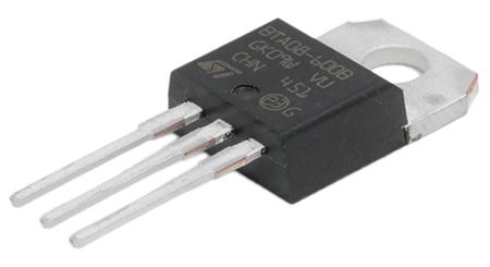 BTA08-600BRG STMicroelectronics Through Hole, 3-pin, TRIAC, 800V, Gate Trigger 1.3V 800V