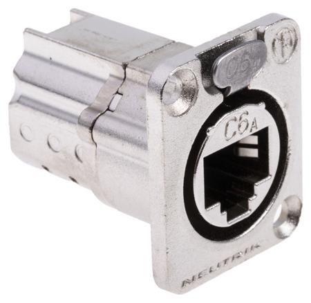 NE8FDX-P6 Neutrik, etherCON CAT6A D shape Connector for use with etherCON Connectors
