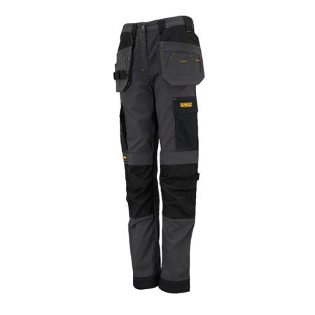 Roseville-16-29 DeWALT Roseville Women's Black/Grey Trousers Stretch Slim Fit, Size 16 29in L