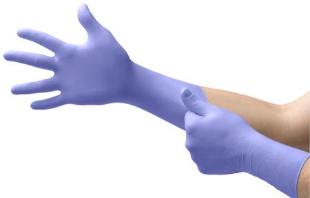93853060 Ansell MicroFlex 93-853 Violet Blue Nitrile Chemical Resistant Work Gloves, Size 5.5-6 XS