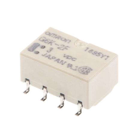 G6K-2F 3DC Omron Surface Mount Signal Relay, 3V dc Coil, 1A Switching Current, DPDT