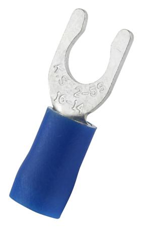 178-8361 RS PRO Insulated Crimp Spade Connector, 1.5mm² to 2.5mm², 16AWG to 14AWG, 5.3mm Stud Size Vinyl, Blue