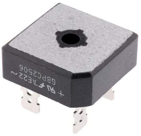 GBPC2506 onsemi Bridge Rectifier, 25A, 600V, 4-Pin
