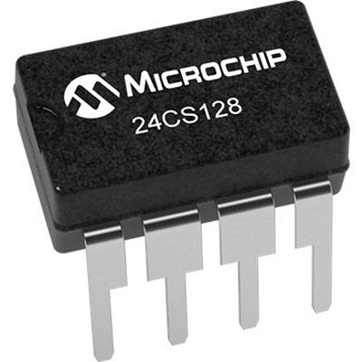 24CS128-I-P Microchip 24CS128-I/P,  128 kB EEPROM,  5 ms 8-Pin PDIP I2C