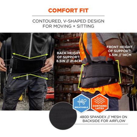 11126 Ergodyne Black Back Support Belt, 132 → 147cm