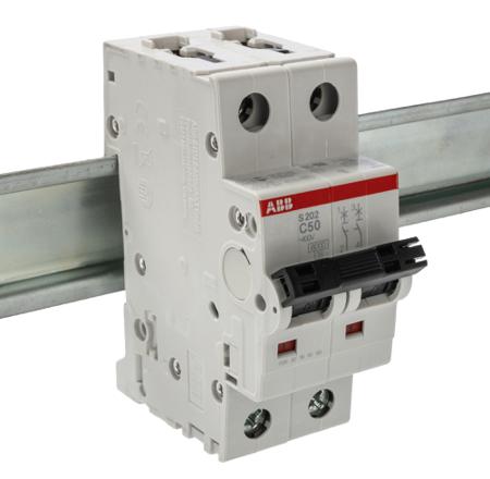 2CDS252001R0504--S202-C50 ABB System M Pro 50A MCB Mini Circuit Breaker2P Curve C, Breaking Capacity 6 kA