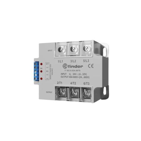 77.D3.9.024.8671 Finder 77 Series Series Solid State Relay, 60 A Load, DIN Rail Mount, 600 V ac/dc Load, 230 V ac/dc Control