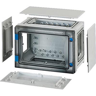 FP 0101 HENSEL FP Series Grey, Transparent Polycarbonate Junction Box, IP65, 163 x 276 x 186mm