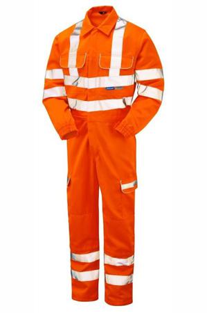 PR339-S PULSAR Orange Reusable Hi Vis Overalls, S