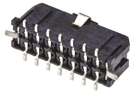 43045-1418 Molex MICRO-FIT 3.0 Series, Series Number 43045, 3mm Pitch 14 Way 2 Row Shrouded Straight PCB Header, Surface Mount