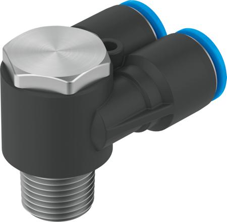 QSYLV-1-4-8 Festo Threaded-to-Tube Pneumatic Fitting, R 1/4 Male x R 1/4 Male x R 1/4