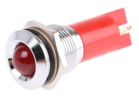 208-217 RS PRO Red Panel Mount Indicator, 115 V dc, 230V ac, 16mm Mounting Hole Size, Solder Tab Termination