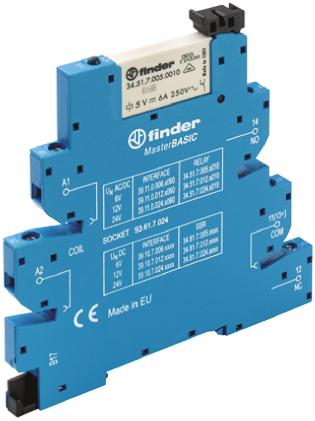 39.11.0.012.0060 Finder 39 Series Interface Relay, DIN Rail Mount, 12V ac/dc Coil, SPDT