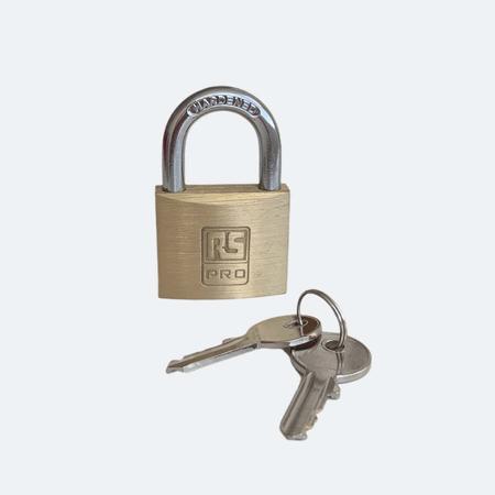 195-8244 RS PRO Key Brass, Stainless Steel Padlock, Keyed Alike, 6mm Shackle, 40mm Body
