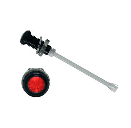 RHD-1890-F9PZR67PR  Bivar, Panel Mount Vertical LED Light Pipe, Red Round Lens