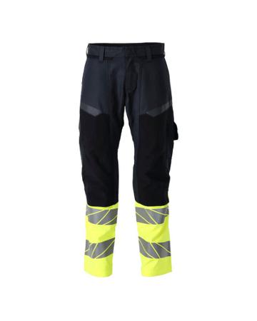 21479-281-01017-90C47 Mascot Workwear Hi-Viz Yellow/Navy Arc Flash Trousers, C47 Hi-Vis